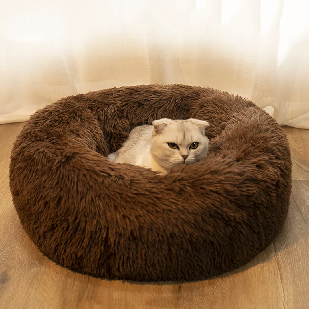 Kuschelnest für Hunde & Katzen – Flauschiges Rundbett (40–110 cm)