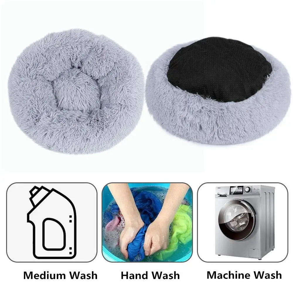Kuschelnest für Hunde & Katzen – Flauschiges Rundbett (40–110 cm)