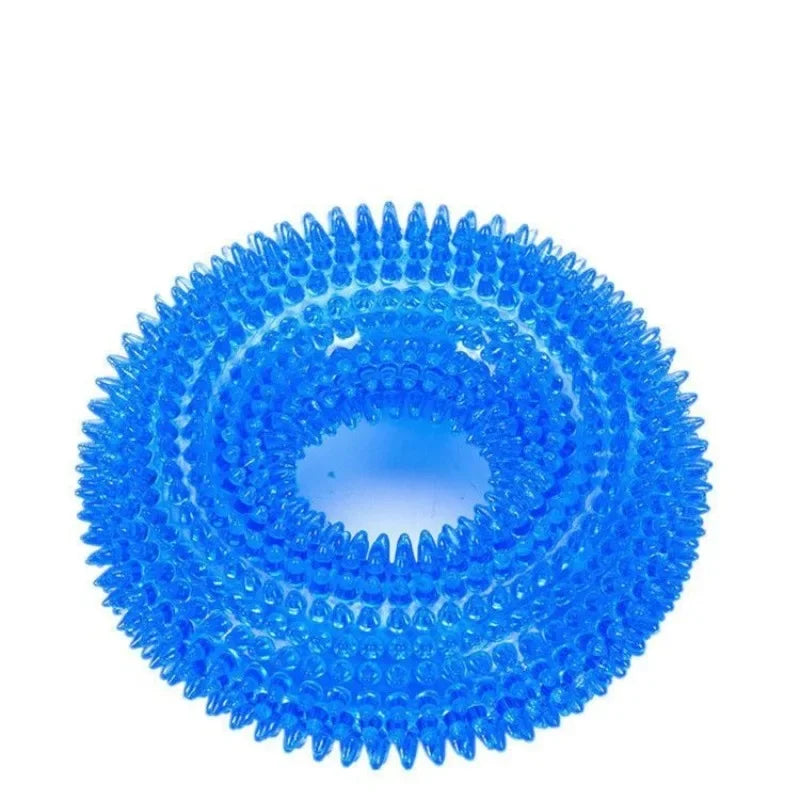 Spiky Dental Kau-Ring für Hunde – 10 cm Ø, robustes TPR-Gummi