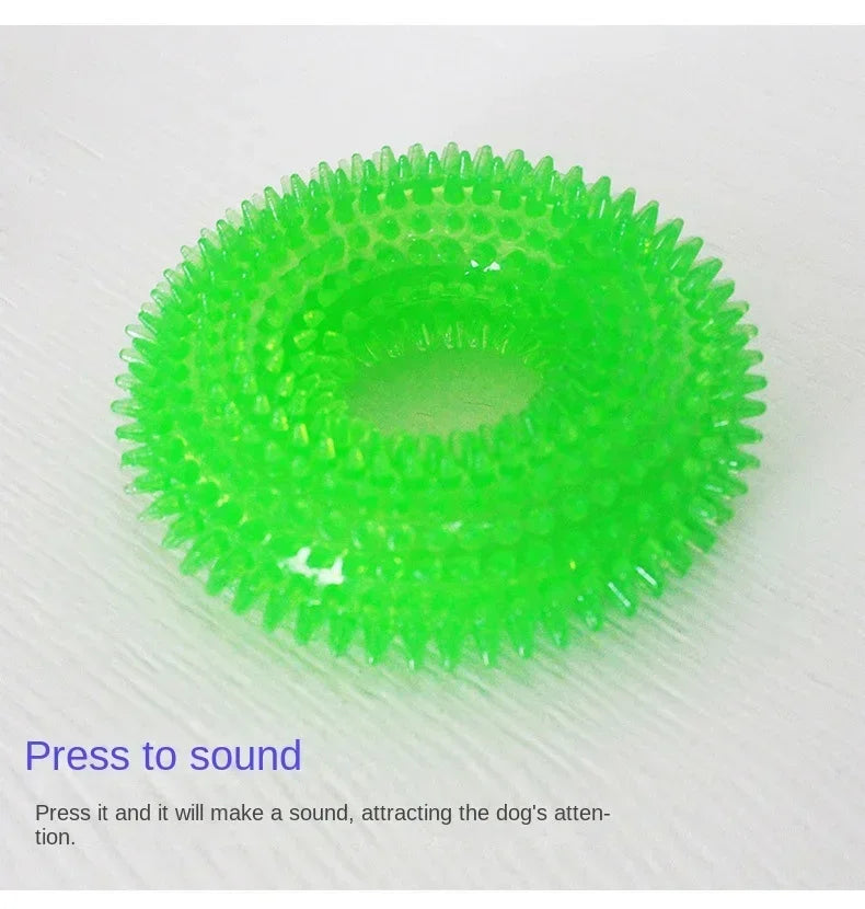 Spiky Dental Kau-Ring für Hunde – 10 cm Ø, robustes TPR-Gummi