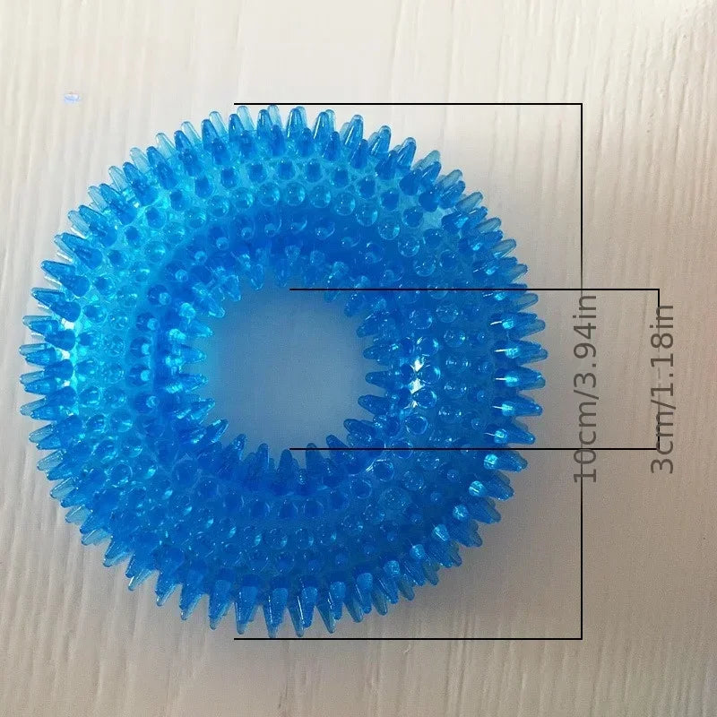 Spiky Dental Kau-Ring für Hunde – 10 cm Ø, robustes TPR-Gummi