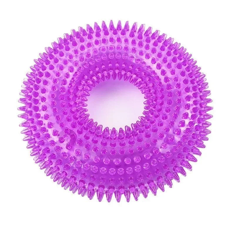 Spiky Dental Kau-Ring für Hunde – 10 cm Ø, robustes TPR-Gummi