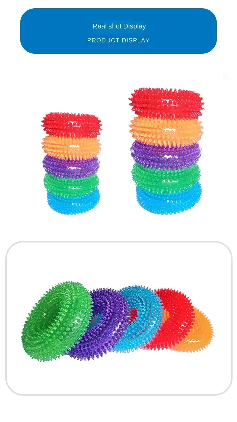Spiky Dental Kau-Ring für Hunde – 10 cm Ø, robustes TPR-Gummi