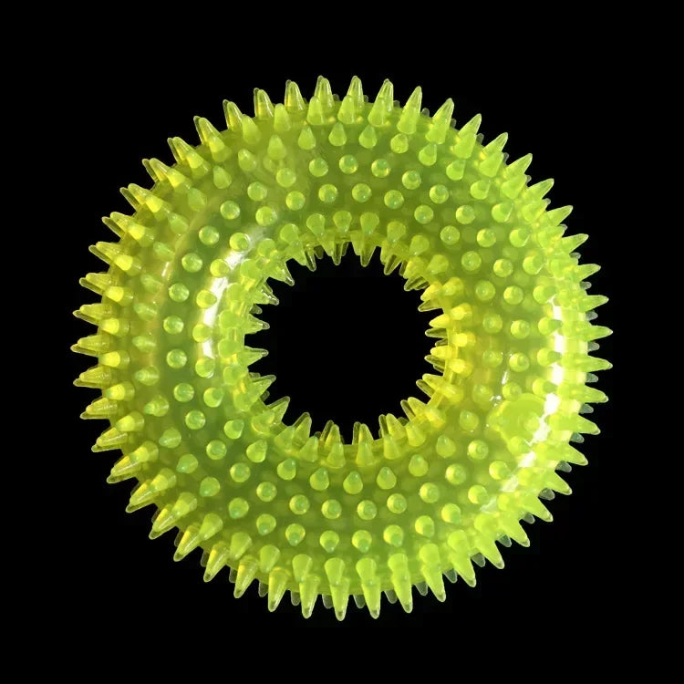 Spiky Dental Kau-Ring für Hunde – 10 cm Ø, robustes TPR-Gummi