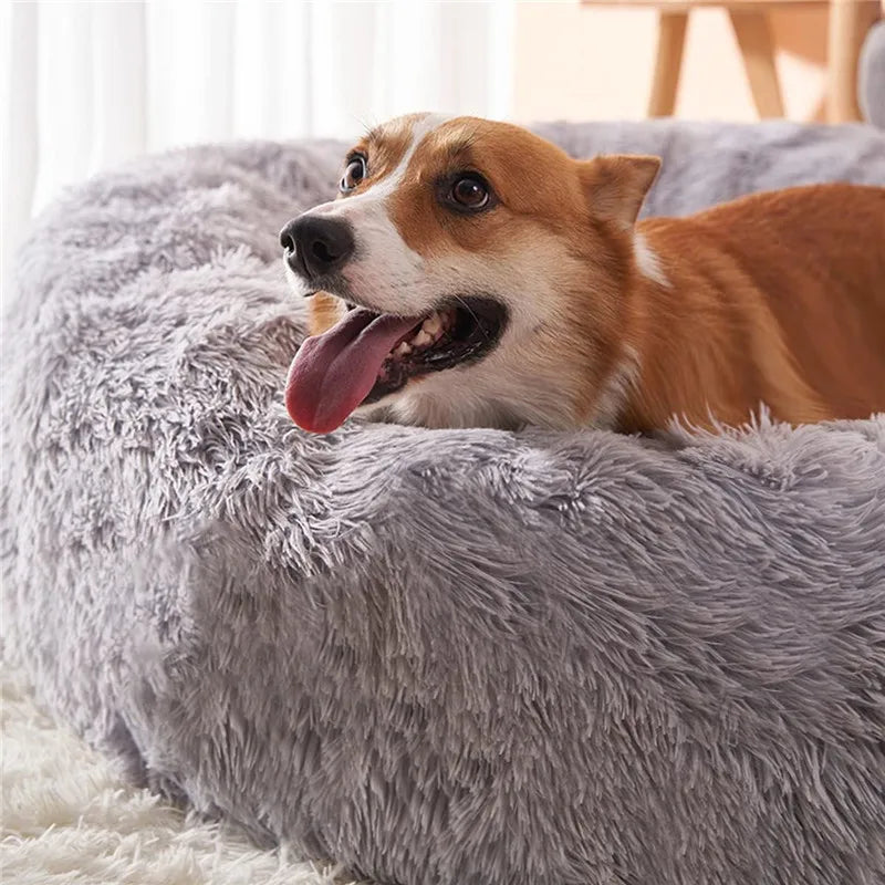 Kuschelnest für Hunde & Katzen – Flauschiges Rundbett (40–110 cm)