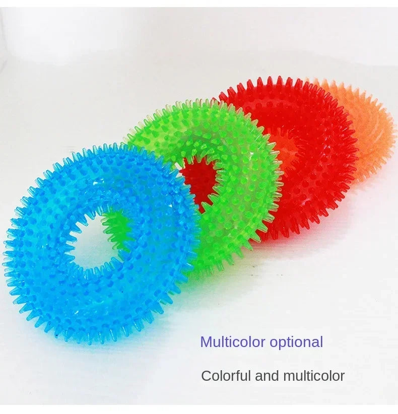 Spiky Dental Kau-Ring für Hunde – 10 cm Ø, robustes TPR-Gummi