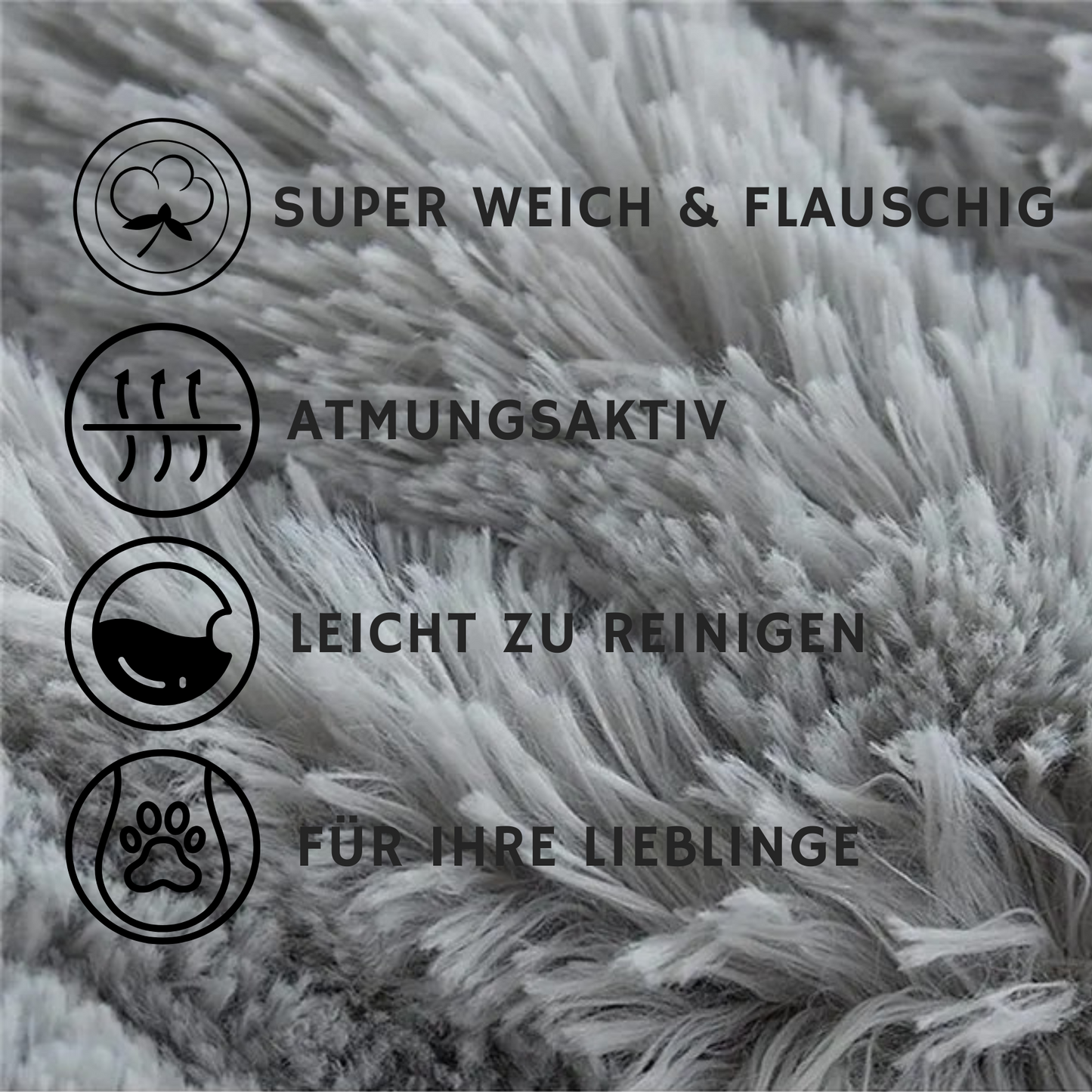 Kuschelnest für Hunde & Katzen – Flauschiges Rundbett (40–110 cm)