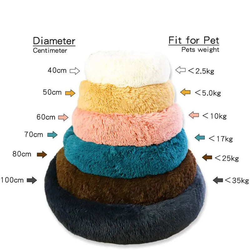 Kuschelnest für Hunde & Katzen – Flauschiges Rundbett (40–110 cm)