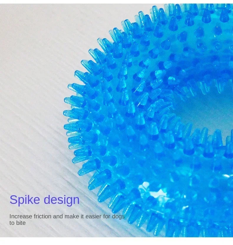 Spiky Dental Kau-Ring für Hunde – 10 cm Ø, robustes TPR-Gummi