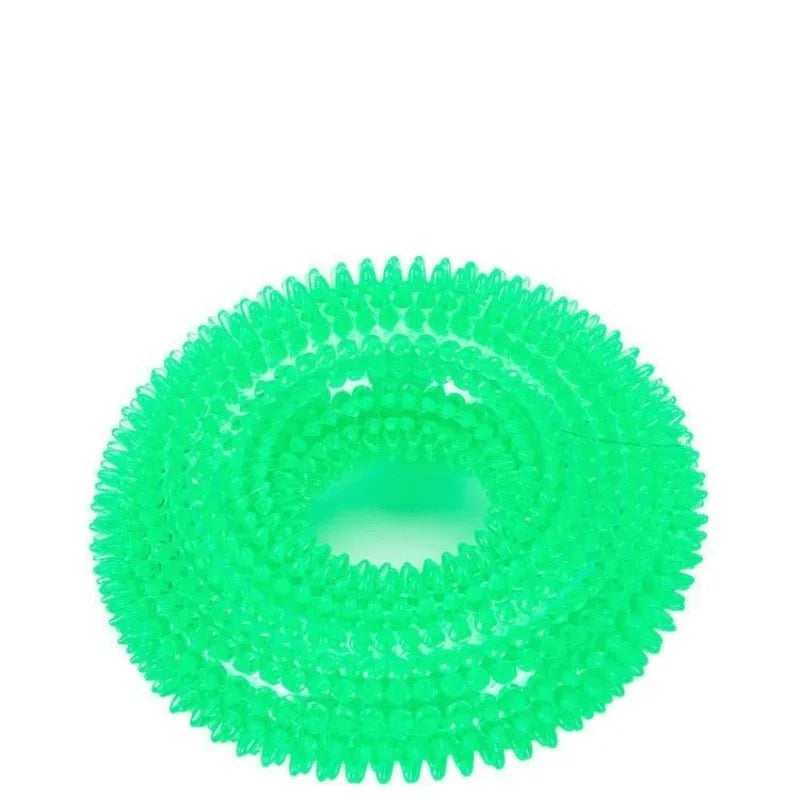 Spiky Dental Kau-Ring für Hunde – 10 cm Ø, robustes TPR-Gummi