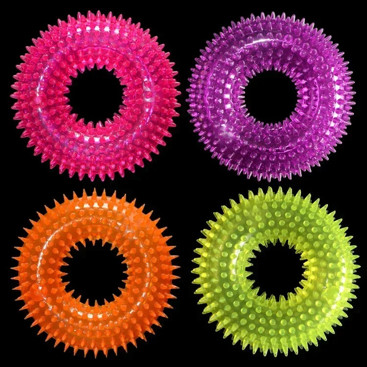Spiky Dental Kau-Ring für Hunde – 10 cm Ø, robustes TPR-Gummi