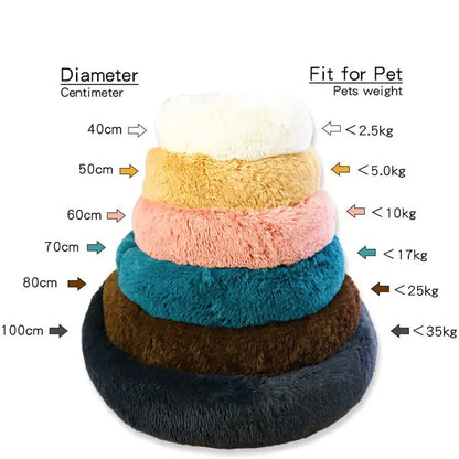 Kuschelnest für Hunde & Katzen – Flauschiges Rundbett (40–110 cm)