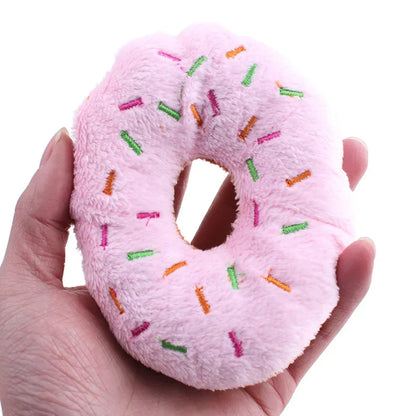 Quietschender Donut-Plüsch für Hunde – Kauspielzeug für kleine & mittelgroße Hunde